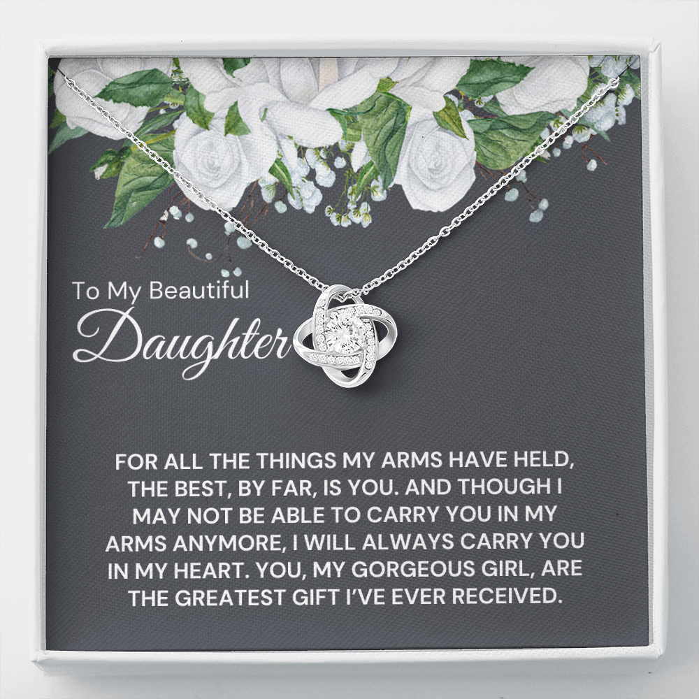 To My Beautiful Daughter-"Carry You in My Heart" Necklace