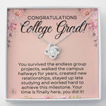 Congrats College Grad-"Worked Hard" Necklace