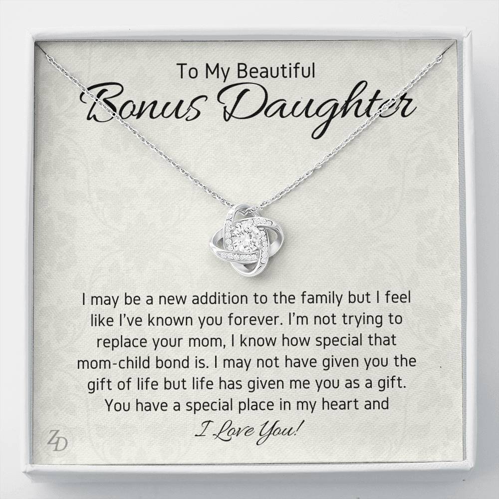To My Bonus Daughter-"You Are a Gift" Love Necklace
