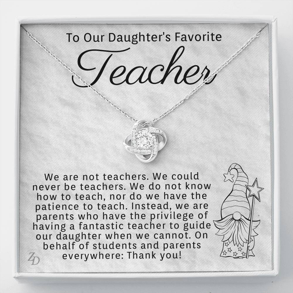 To Our Daughter's Favorite Teacher-"Thank You" Necklace