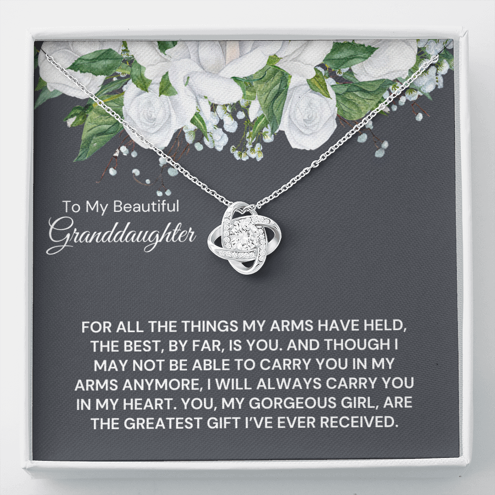 To My Beautiful Granddaughter-"Greatest Gift" Necklace