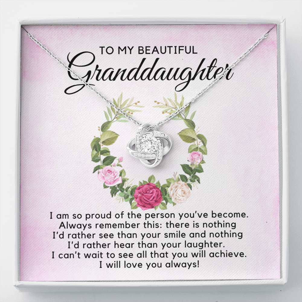To My Beautiful Granddaughter-"I Love Your Smile" Necklace