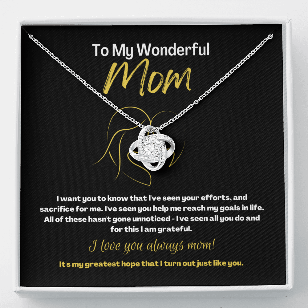 To My Wonderful Mom-"My Greatest Hope" Necklace