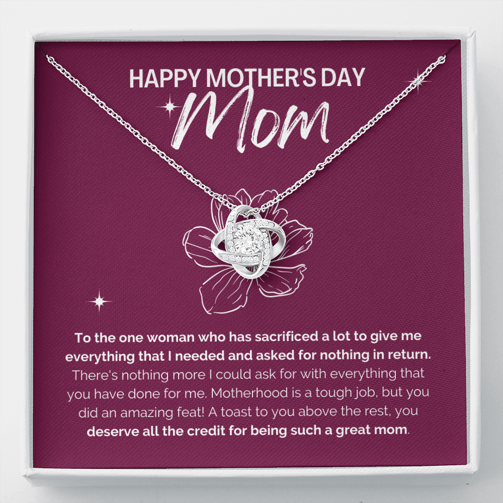 Happy Mothers Day Mom-You Deserve This" Necklace