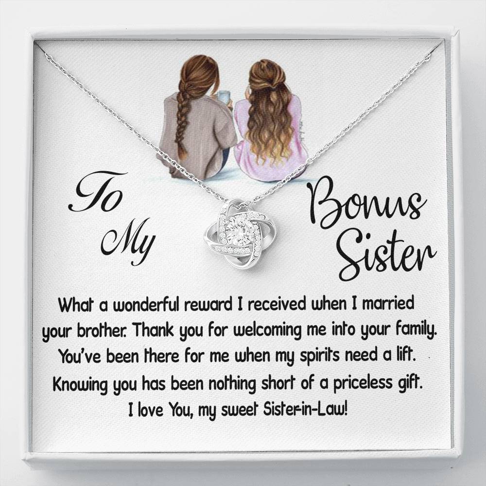 To My Bonus Sister-"Priceless Gift" Necklace