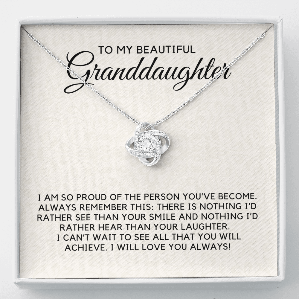 To My Beautiful Granddaughter-"Your Smile and Laughter" Necklace