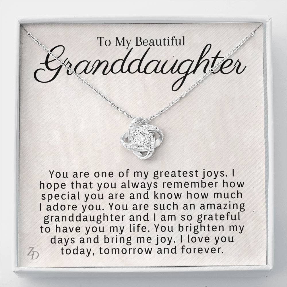 To My Beautiful Granddaughter-"Greatest Joy" Necklace