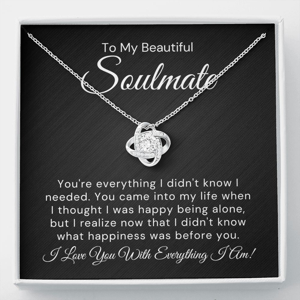 To My Beautiful Soulmate-"You're My Everything" Love Knot Necklace