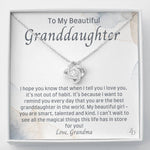 To My Beautiful Granddaughter-"Best Granddaughter" Necklace