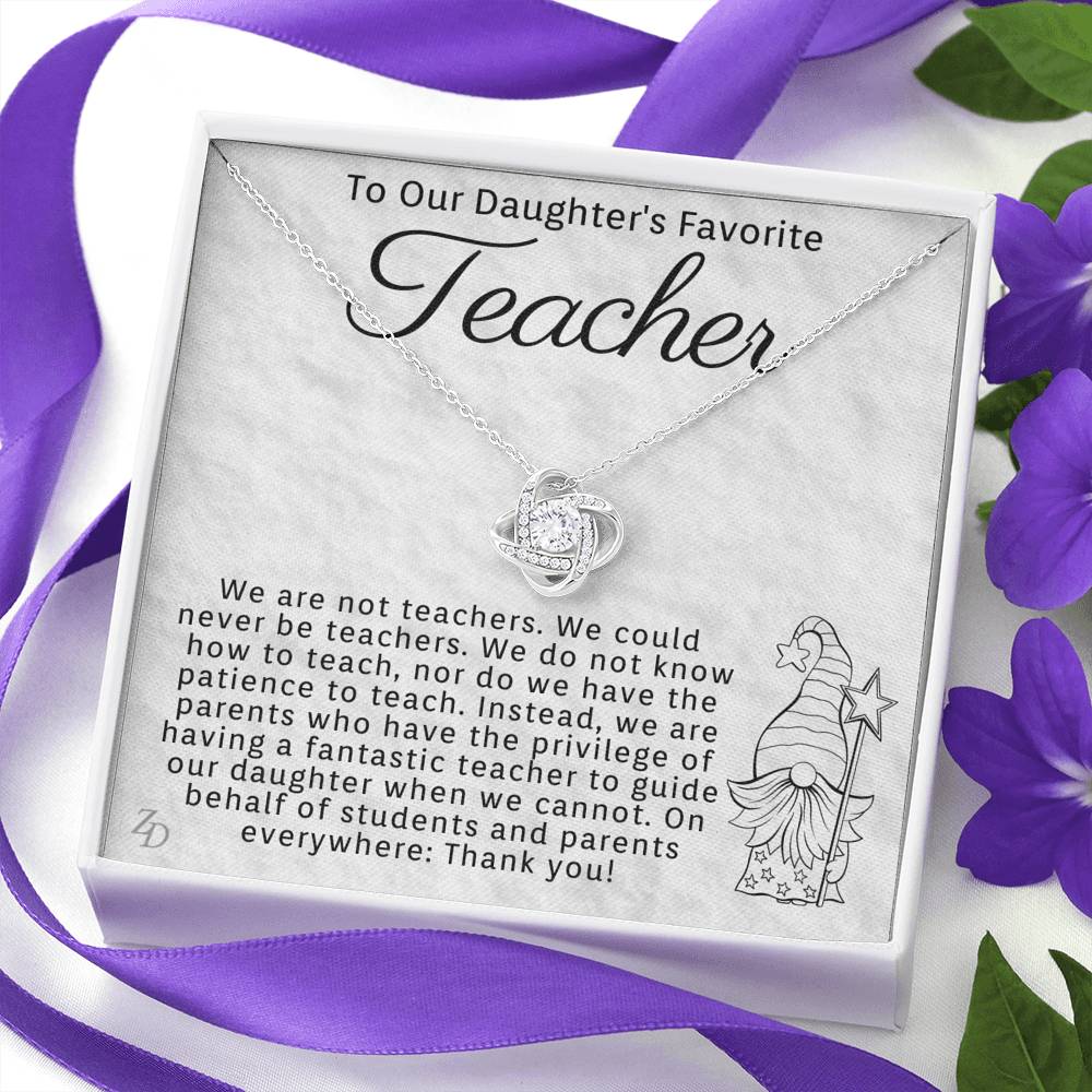 To Our Daughter's Favorite Teacher-"Thank You" Necklace