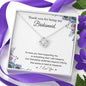 To My Bridesmaid-"I Will Treasure You" Necklace