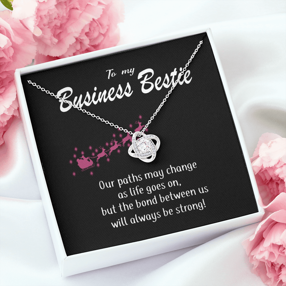 To My Business Bestie-"Our Paths Hearts" Necklace