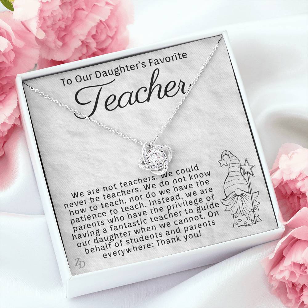 To Our Daughter's Favorite Teacher-"Thank You" Necklace
