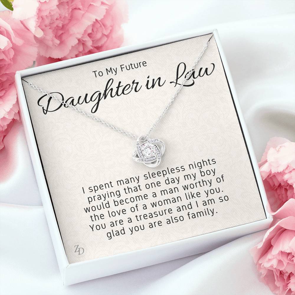 To My Daughter in Law-"You are a Treasure" Necklace