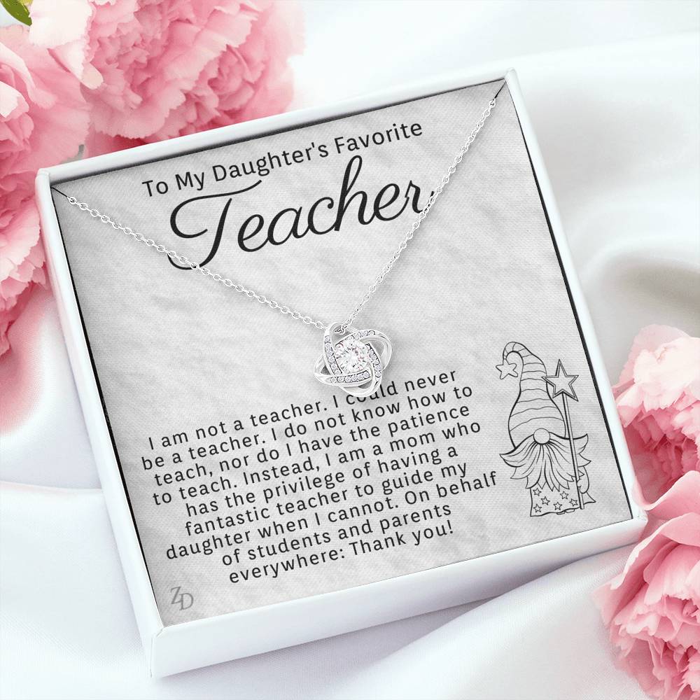 To My Daughter's Favorite Teacher-"Thank You" Necklace