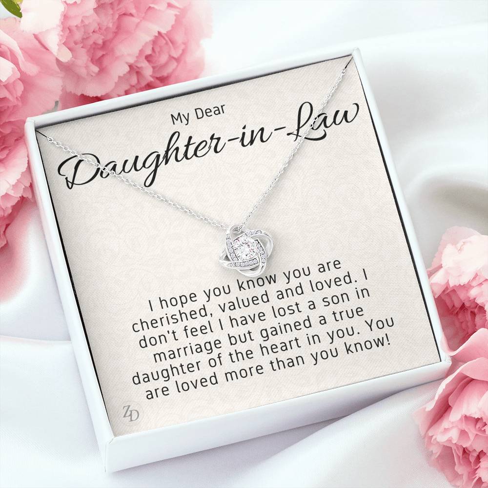 To My Daughter in Law-"Gained a Daughter" Necklace