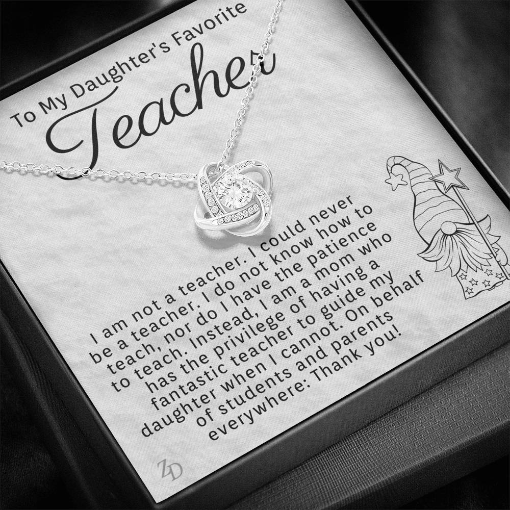 To My Daughter's Favorite Teacher-"Thank You" Necklace