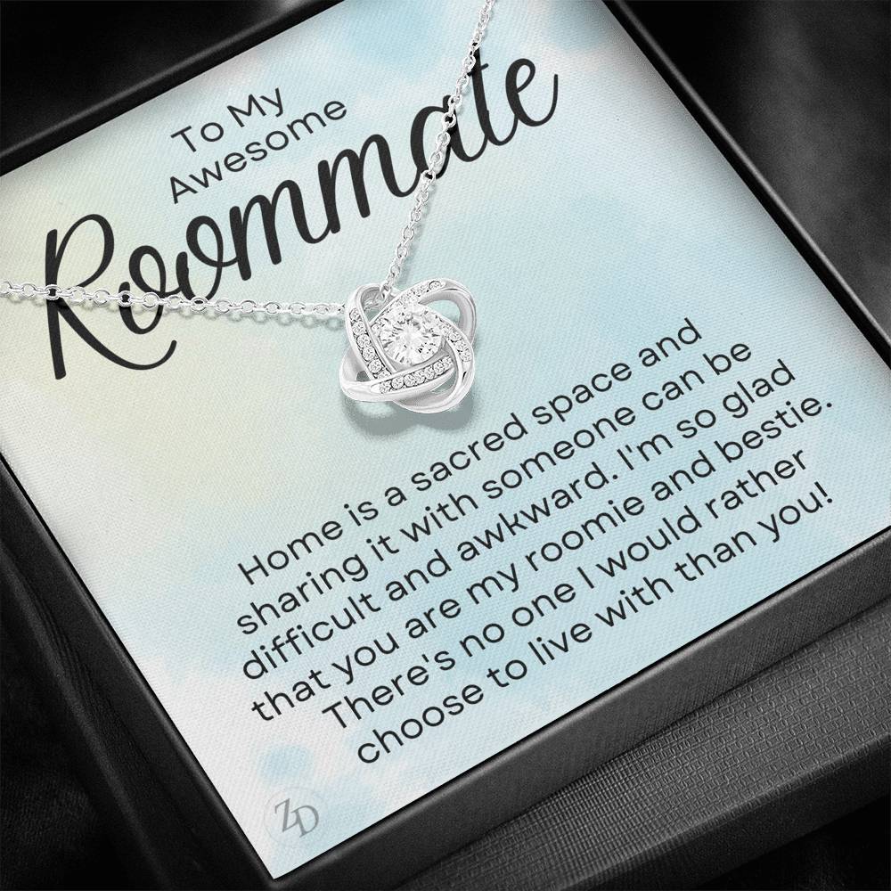 To My Awesome Roommate-"Roommate and Bestie" Necklace
