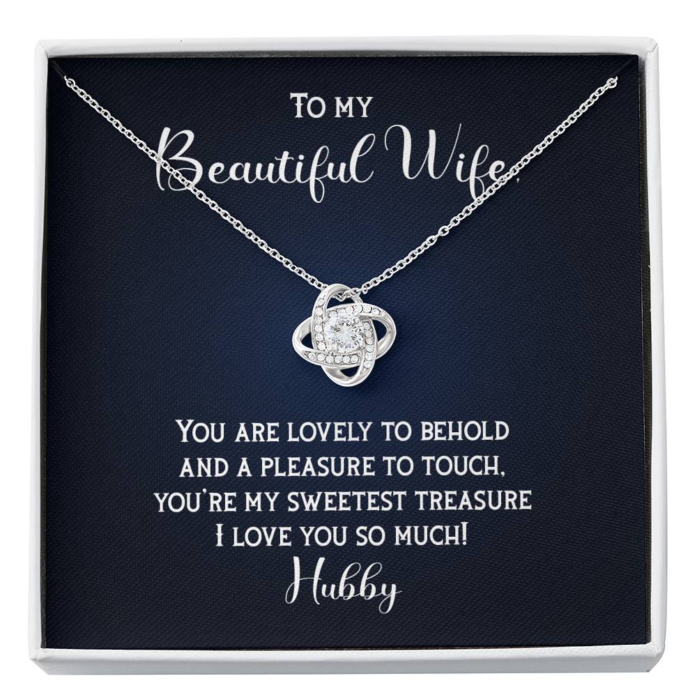 To My Beautiful Wife-"Sweetest Treasure" Necklace