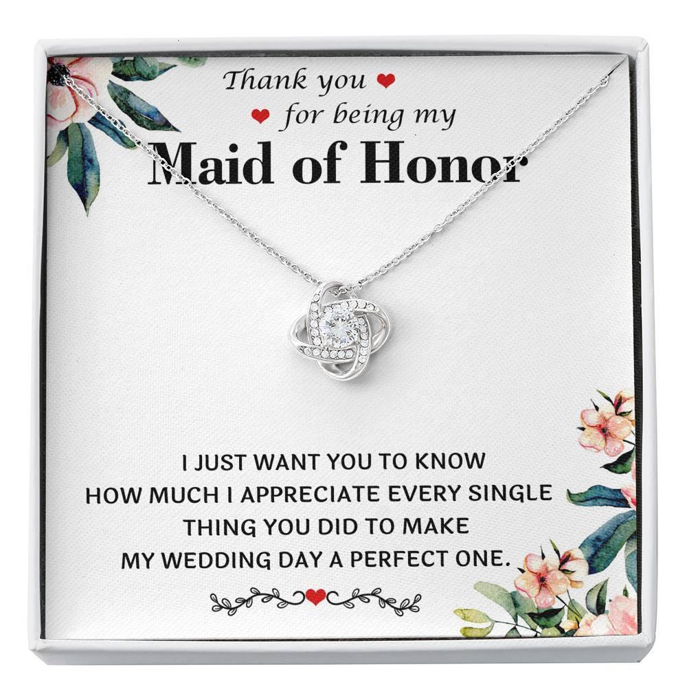 "Thank You for Being My Maid of Honor" Necklace Gift