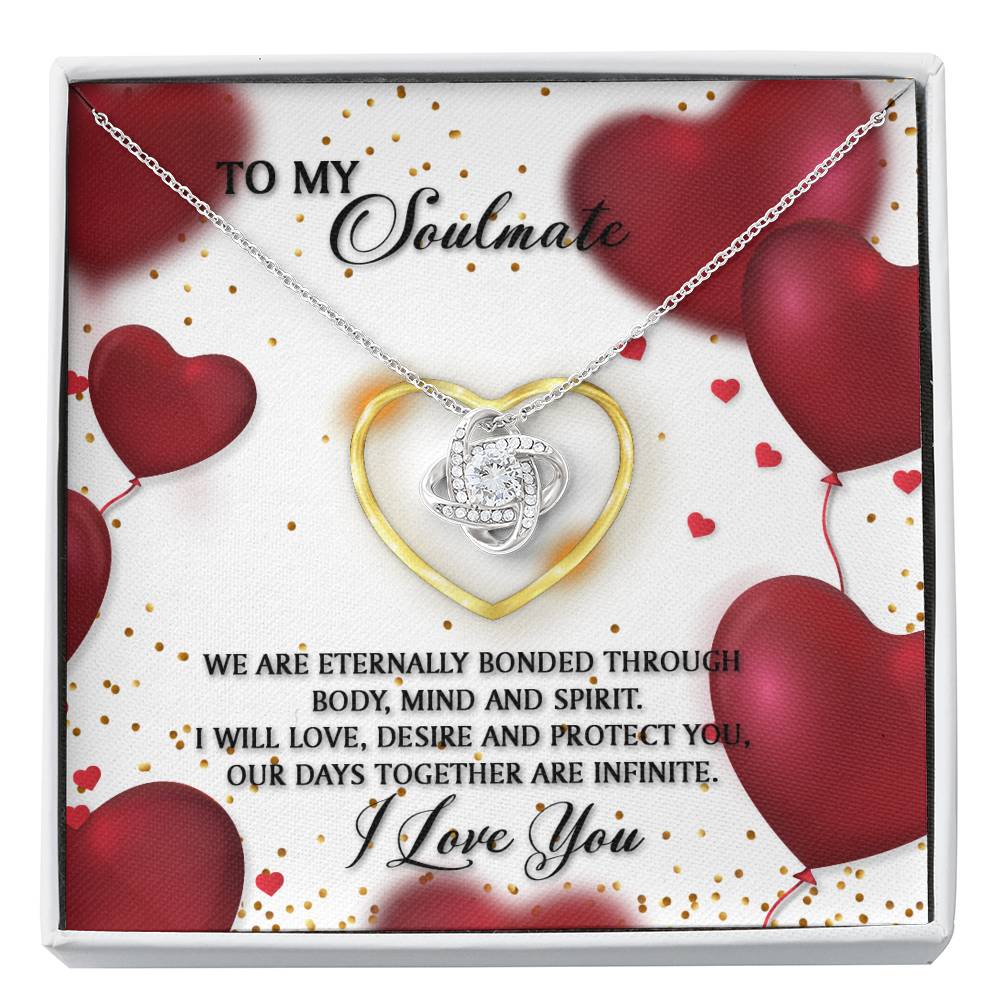 To My Soulmate-Eternally Bonded, Love Knot Necklace