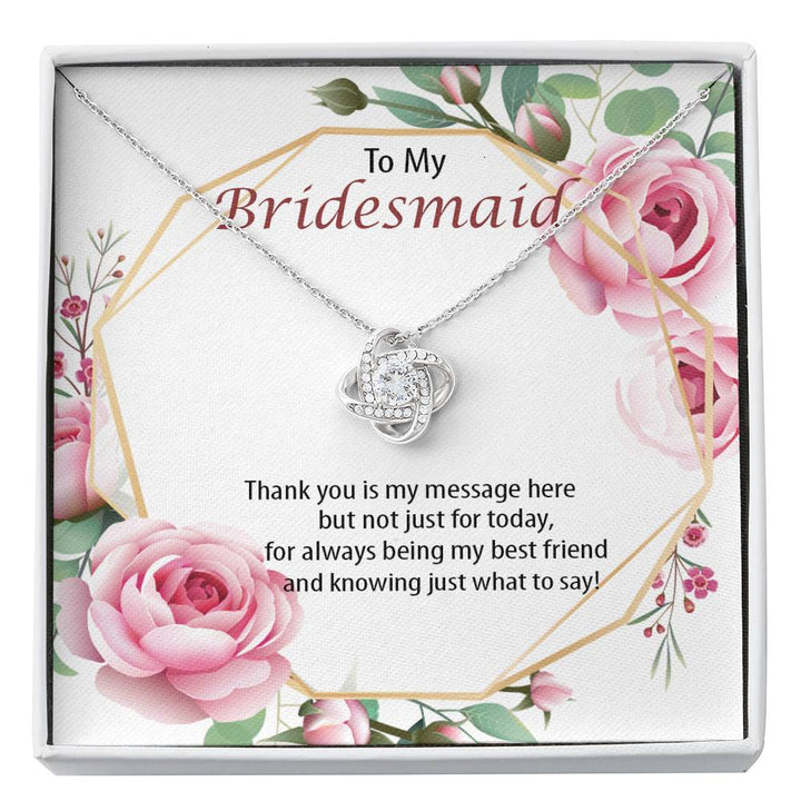 Bridesmaid thank you necklace top