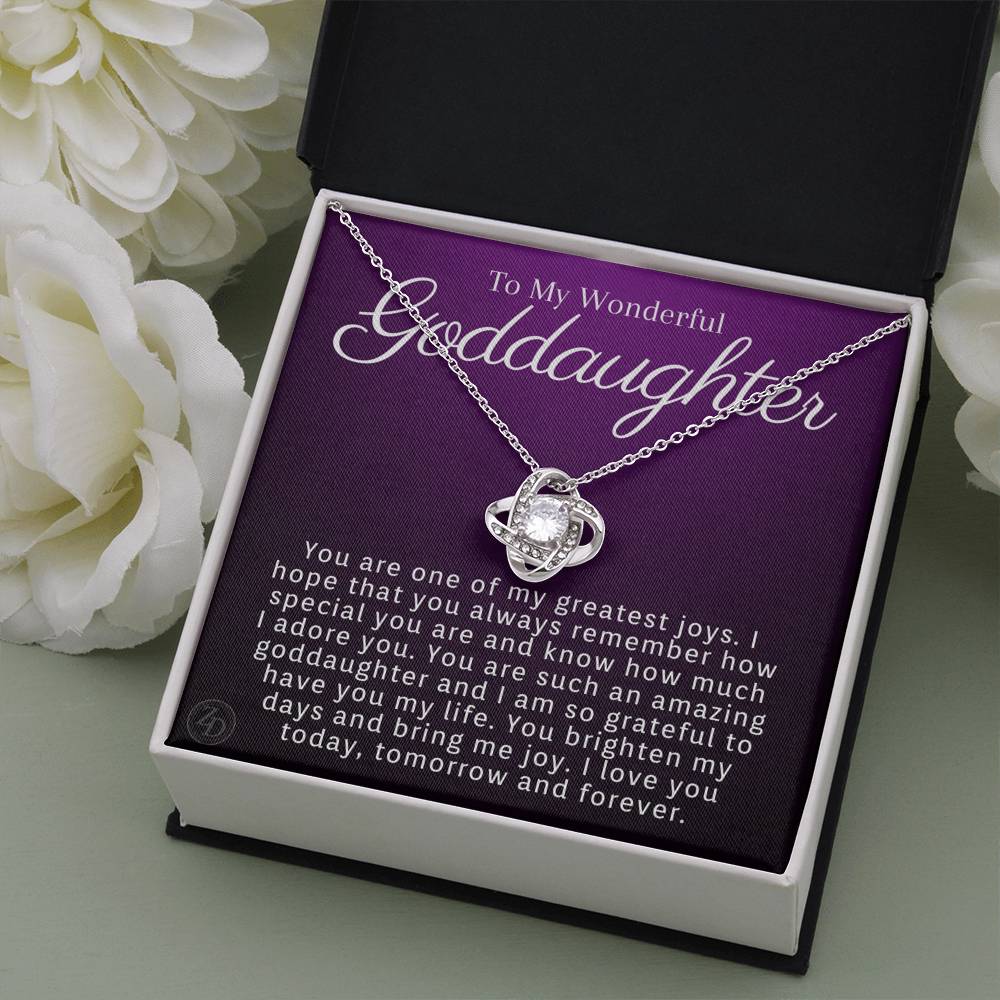 To My Wonderful Goddaughter-"My Greatest Joy" Necklace