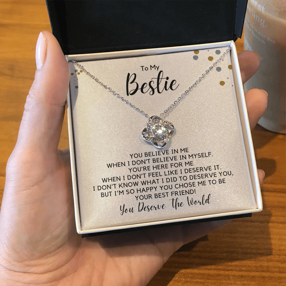 To My Bestie-"You Deserve the World" Necklace