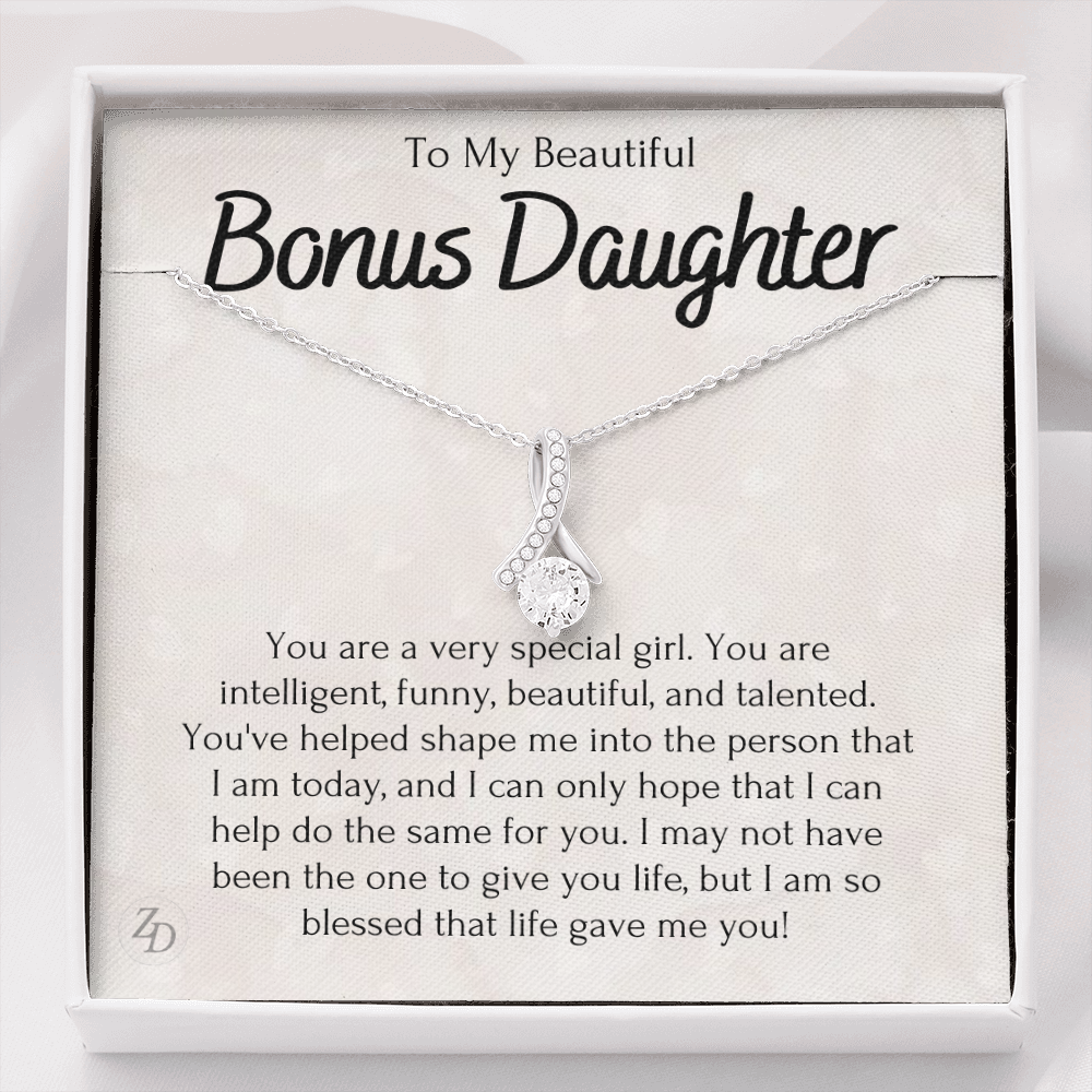 To My Beautiful Bonus Daughter-"You Are Special to Me" Alluring Necklace