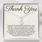 Thank You-"On Behalf of Parents Everywhere" Alluring Necklace