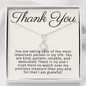 To A Very Special Caregiver-"I Am Grateful" Alluring Necklace
