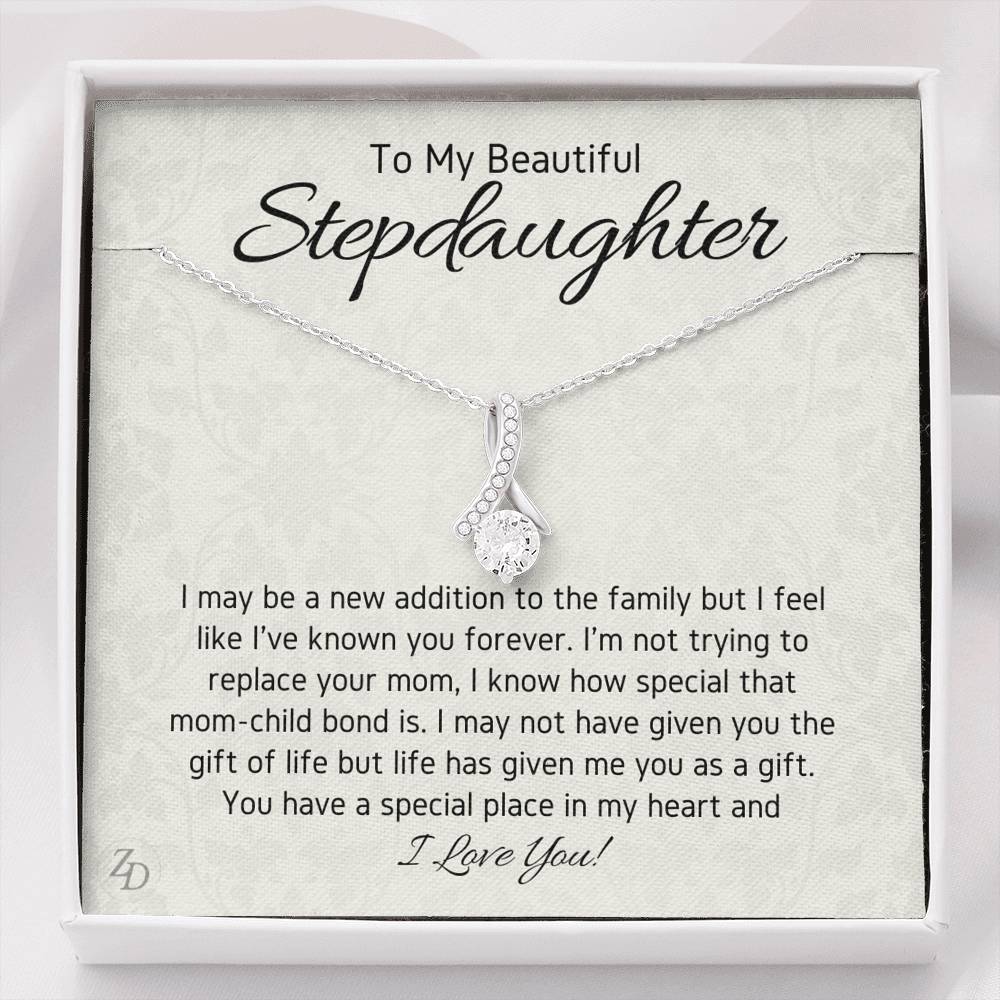 To My Stepdaughter-"You Are a Gift" Alluring Necklace - Zaya Designs