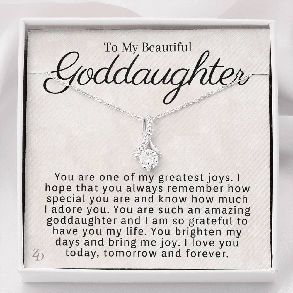 To My Beautiful Goddaughter-"Greatest Joy" Alluring Necklace