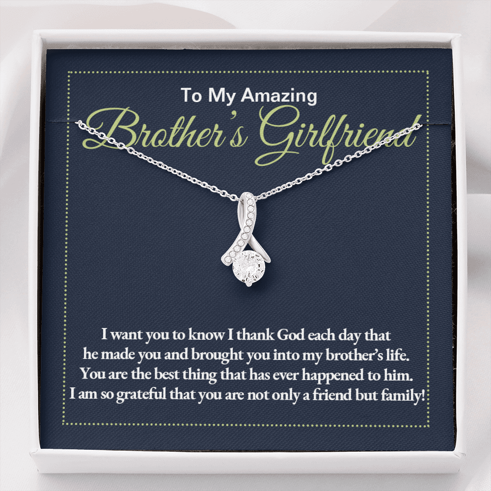 To My Brother's Girlfriend-"You Are Family" Alluring Necklace