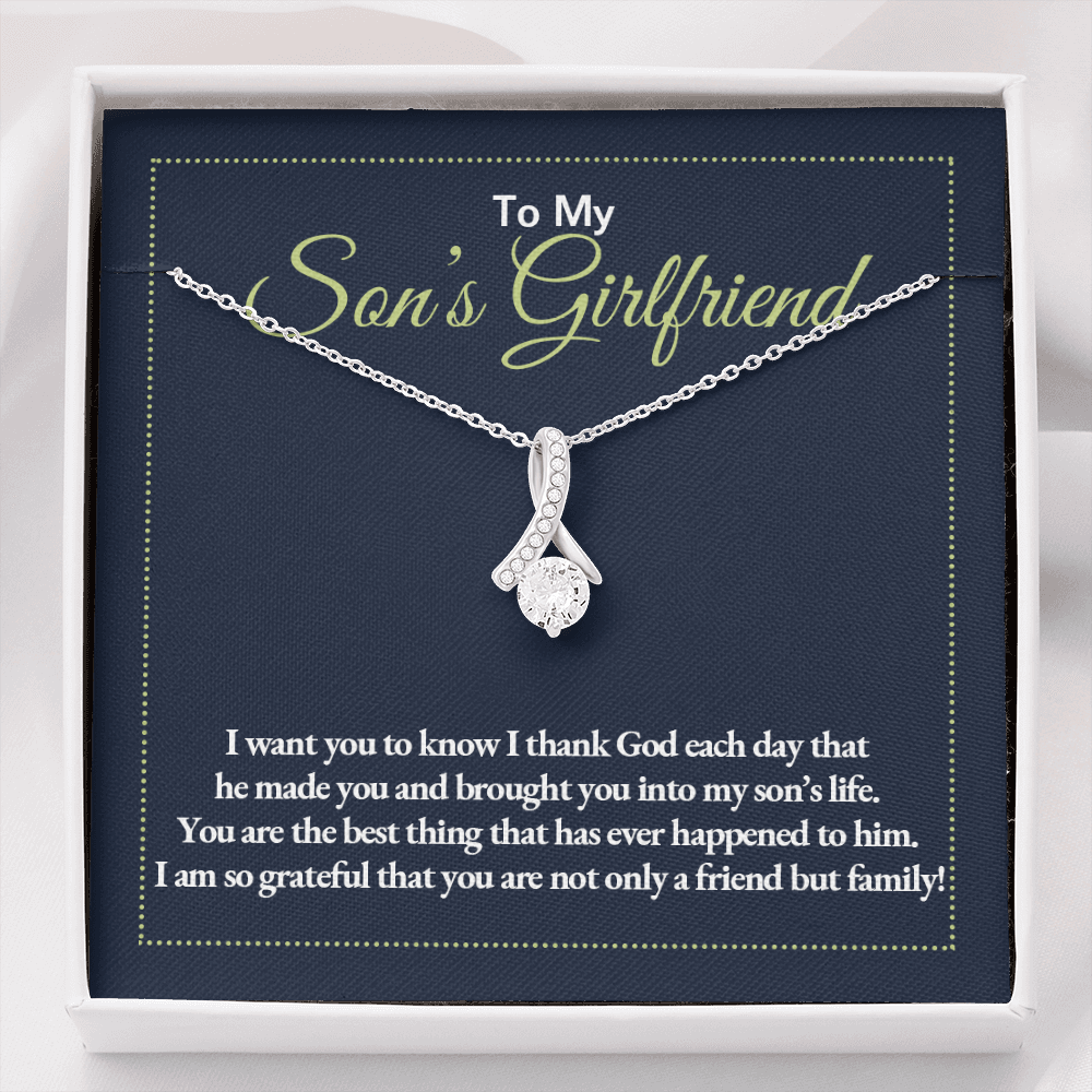 To My Son's Girlfriend-"You Are Family" Alluring Necklace