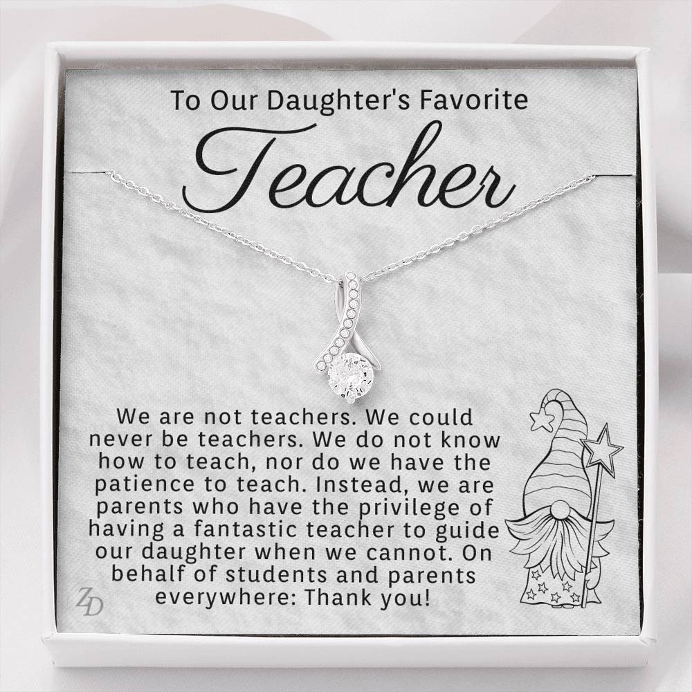 To Our Daughter's Favorite Teacher-"Thank You" Alluring Necklace