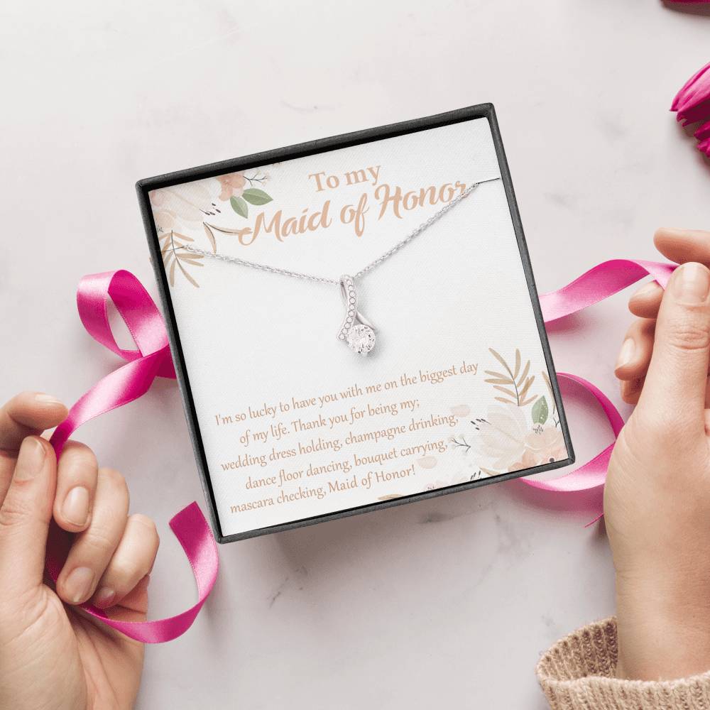 To My Maid of Honor-"I'm Lucky I have You" Alluring Necklace