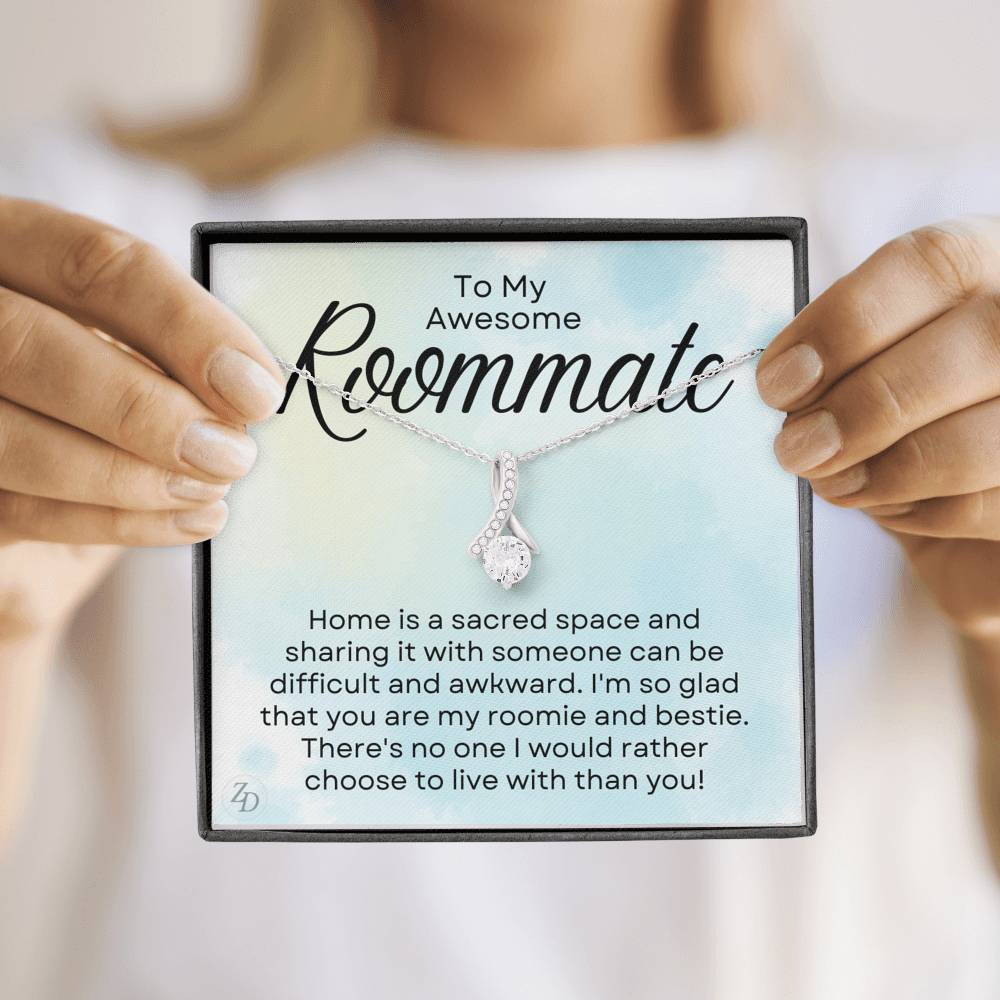 To My Awesome Roommate-"Roommate and Bestie" Alluring Necklace