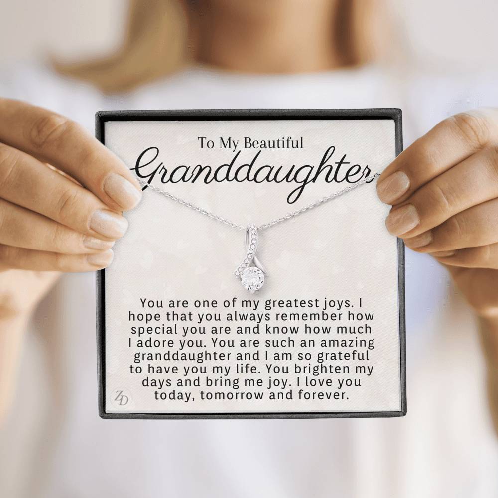 To My Beautiful Granddaughter-"Greatest Joy" Alluring Necklace
