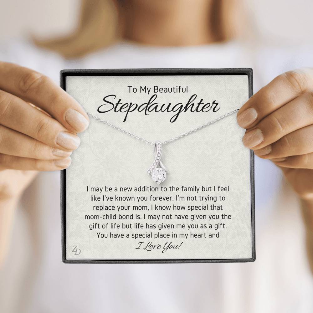 To My Stepdaughter-"You Are a Gift" Alluring Necklace - Zaya Designs