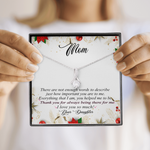 To My Mom-"Not Enough Words" Alluring Necklace