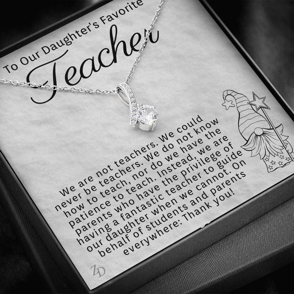 To Our Daughter's Favorite Teacher-"Thank You" Alluring Necklace