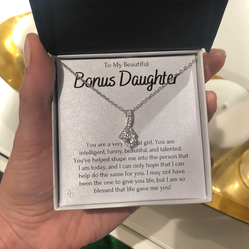 To My Beautiful Bonus Daughter-"You Are Special to Me" Alluring Necklace