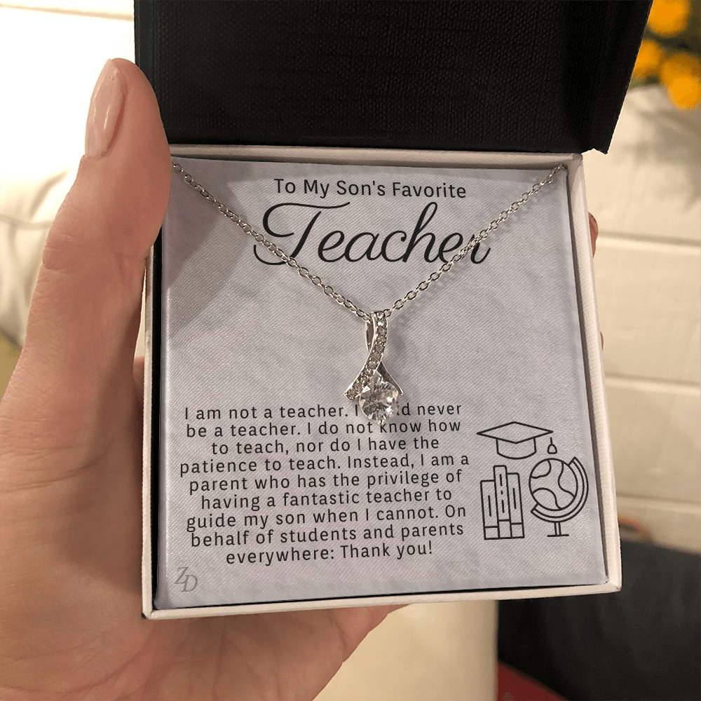 To My Son's Teacher-"Thank You for Guiding Him" Alluring Necklace