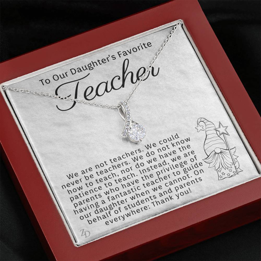 To Our Daughter's Favorite Teacher-"Thank You" Alluring Necklace