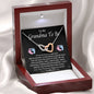 To My Grandma To Be-"Excited to Meet You" Hearts Necklace (mahogany box)