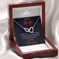 To My Wife-"Endless Love" Hearts Necklace (mahogany box)