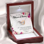 "Wedding Memories with My Matron of Honor" Hearts Necklace (mahogany box)