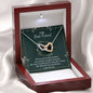 To My Best Friend-"Best Friends by Choice" Hearts Necklace (mahogany box)