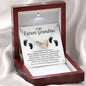 To My Future Grandma-"Excited to Meet You" Hearts Necklace